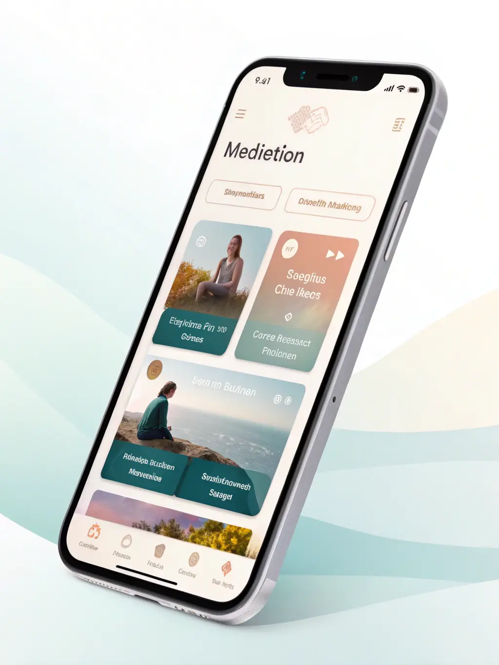 A graphic illustration of a personalized meditation plan being created on a tablet, showcasing the tailored experience that SERENA offers to its users.
